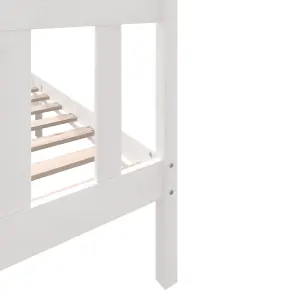 Berkfield Bed Frame White Solid Wood Pine 120x200 cm