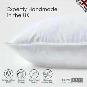 Homescapes Duck Feather Cushion Pad Insert, 45 X 45 cm (18 X 18")