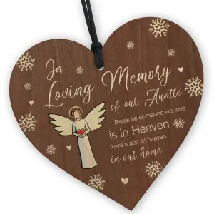 Red Ocean In Loving Memory of Auntie Memorial Bauble Ornaments Bereavement Remembrance Christmas Xmas Tree Decoration For Auntie