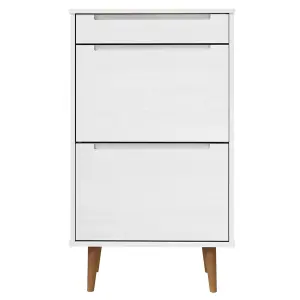 Berkfield Shoe Cabinet MOLDE White 59,5x35x103 cm Solid Wood Pine