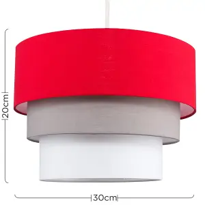 ValueLights Aztec Red Ceiling Pendant Shade and B22 GLS LED 10W Warm White 3000K Bulb