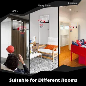 Costway Mini Basketball Hoop Over-The-Door Basketball Backboard Sports Exercise