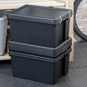 Black recycled plastic 16L Storage Box