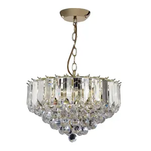 Luminosa Fargo 3 Light Ceiling Pendant Acrylic, Brass, E14