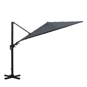 Charles Bentley 3.5m Premium Quality Cantilever Umbrella Parasol Grey