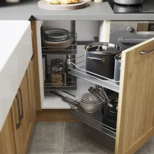 GoodHome Anthracite Soft-open Right outward Pull-out storage, (H)639mm (W)855mm