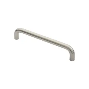 2x Round D Bar Pull Handle 22mm Dia 300mm Fixing Centres Satin Stainless Steel