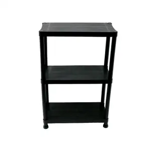 Oypla 3 Tier Black Plastic Heavy Duty Shelving Racking Storage Unit