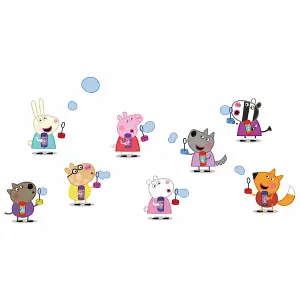 Stickerscape Peppa Pig & Friends Blowing Bubbles Wall Sticker (Large size) Children's Bedroom Playroom Décor Self-Adhesive