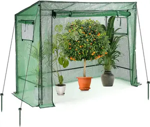 Walk-in Greenhouse 200x78x130/150cm - Tomato Greenhouse with Roll-up Door & 2 Windows