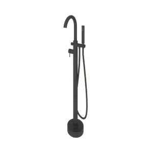 Aquadry Oria Matt Black Freestanding Mono shower mixer Tap