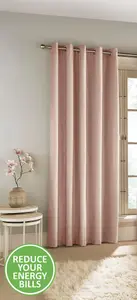 Enhanced Living 100% Blackout Thermal Blush Velvet Chenille Eyelet Door Curtain Single 66 x 84 inch (168x214cm)