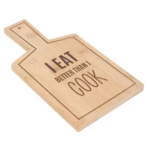 I Eat Better Than I Cook' Bamboo Serving Board (H26.5 cm)