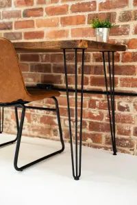 Solid Wood Desk with Hairpin Legs 60cm x 100cm in Dark oak