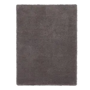 Smoke Shaggy Modern Plain Easy to clean Rug for Dining Room Bed Room and Living Room-200cm X 290cm