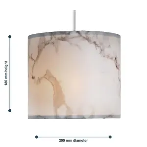 First Choice Lighting White Marble Print Ceiling Light Shade