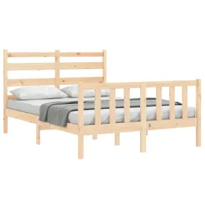 Berkfield Bed Frame with Headboard 140x190 cm Solid Wood