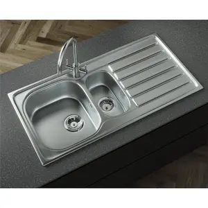 Liquida NR150SS 1.5 Bowl Reversible Inset Stainless Steel Kitchen Sink