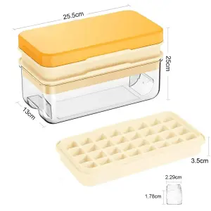 Ice Cube Tray - Cube Ice Ice Trays with Lid & Bin for Freezer - Mini Ice Cube Maker - 64pcs Easy Ice Cube Removal