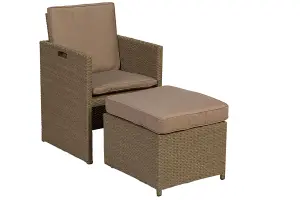 Jumeirah Cube Chair with Folding Back and Footstool incl. cushions