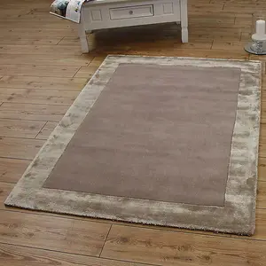 Sand Bordered Handmade Modern Wool Easy to clean Bedroom Dining Room And Living Room Rug-200cm X 290cm