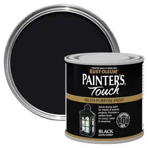 Rust-Oleum Painter's Touch Black Satinwood Multi-surface paint, 250ml