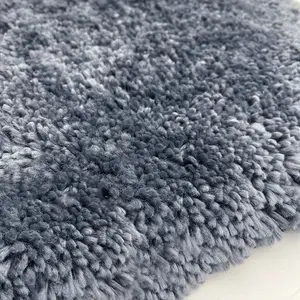 Washable Blue Thick Shaggy Rug, Easy to Clean Rug, Plain Rug, Modern Rug for Living Room, & Dining Room-67 X 150cm (Runner)