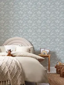 Next Duck Egg Calm Ditsy Floral Wallpaper