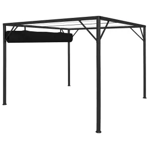 Berkfield Garden Gazebo with Retractable Roof Canopy 3x3 m Anthracite