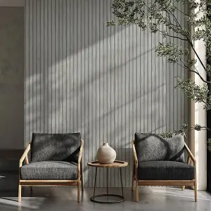 Belgravia Panacea Wood Slat Grey Wallpaper Modern Contemporary Feature Wall