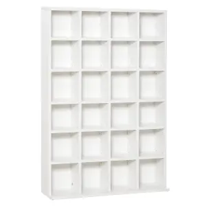 HOMCOM DVD CD Media Storage Cabinet Racks Wooden Shelf, 89 x 130.5 cm, White