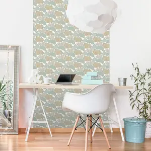 Muriva Green Floral 3D effect Embossed Wallpaper