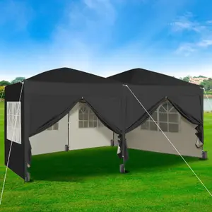 MCC Direct 3x6 Pop Up Gazebo With Removable Sides Black