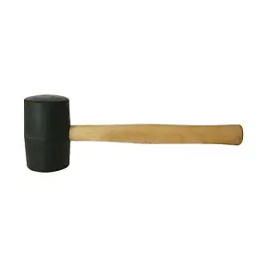 24oz Black Rubber Mallet Hardwood Shaft Camping Tent Pegs Woodwork