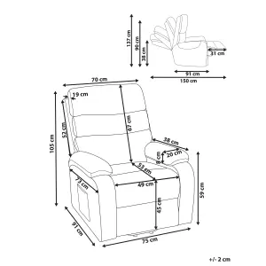 Electric Recliner Chair RISE Fabric Beige