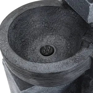 Outdoor 4-Tier Electric Water Fountain Decor with Warm Light