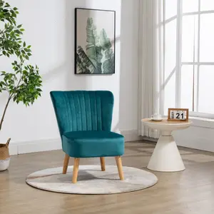 Arezza Velvet Accent Chair - Teal