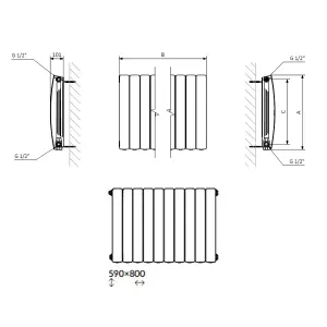 Terma 230V 1.2kW Quartz Mocha Smart Horizontal Oil-filled radiator