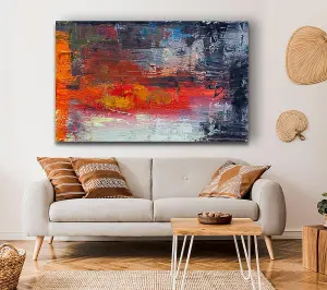 Textured Paints Colours And Darks Canvas Print Wall Art - Medium 20 x 32 Inches