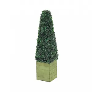 Oypla Set of 2 Artificial Topiary Boxwood Pyramid Trees 90cm Indoor Outdoor Decoration