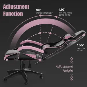 Ergonomic Gaming Chair,Soft PU Leather with Adjustable Reclining Back