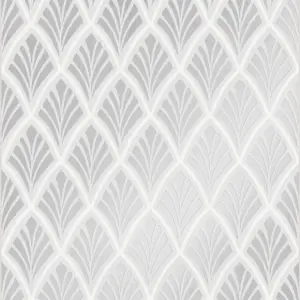 Laura Ashley Florin Silver effect Geometric Smooth Wallpaper Sample