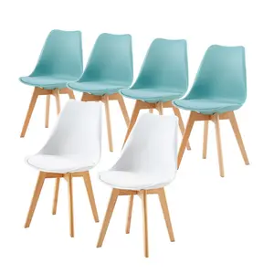 Nero Upholstered Dining Chair (Set of 6) Sky/White