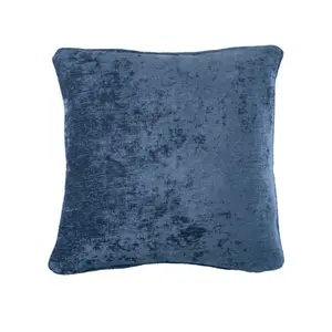 Textured Chenille Square Throw Cushion Navy