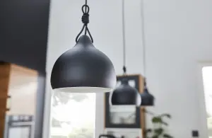 GoodHome Aulavik Black Pendant ceiling light, (Dia)220mm