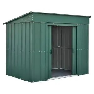 Globel 6x4ft Low Pent Metal Garden Shed - Green