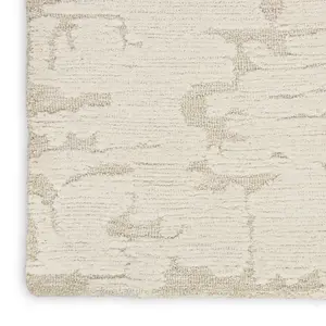 Ivory Abstract Rug Handmade Luxurious Modern Wool Rug for Living Room and Bedroom-160cm X 221cm