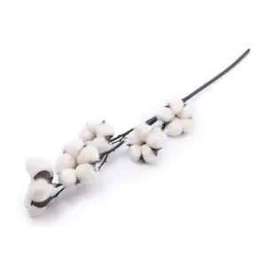 White Cotton Single stem Artificial flower