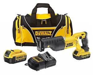 Dewalt DCS380M2 18v XR Reciprocating Sabre Saw + 2 x 4.0ah Battery Charger + Bag