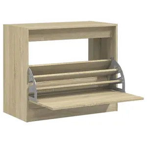 Berkfield Shoe Cabinet Sonoma Oak 80x42x69 cm Engineered Wood